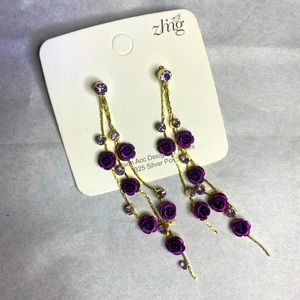 •SOLD• Purple flower earrings 🌸